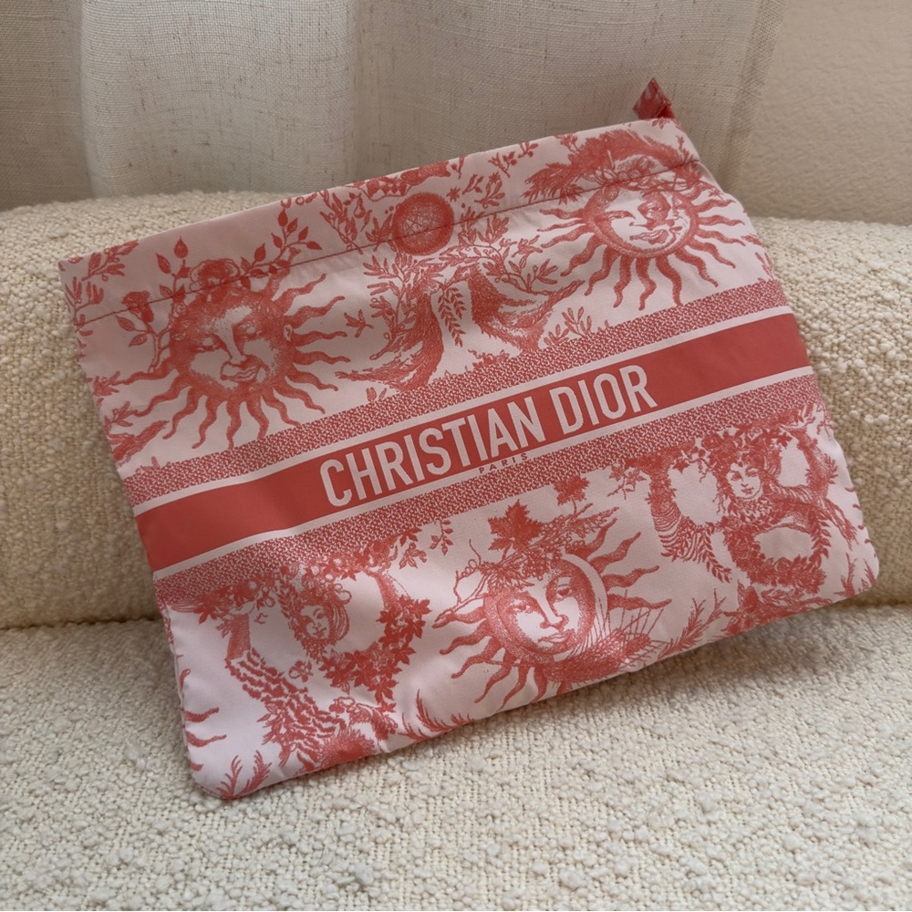 Dioriviera DiorTravel Zipped Pouch Clutch Makeup Bag | Orange / Peach / Coral - Picture 11 of 15
